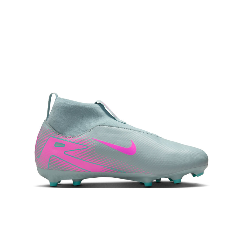 Load image into Gallery viewer, Nike Jr. Zoom Superfly 10 Academy FG/MG Blue Pink Laceless
