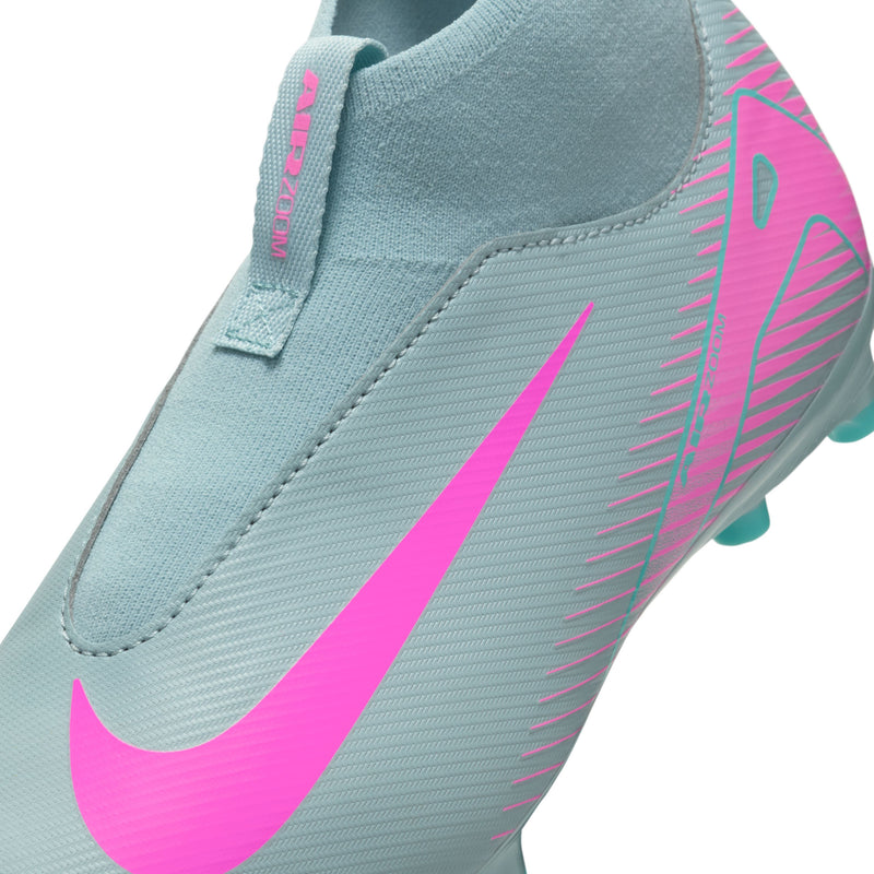 Load image into Gallery viewer, Nike Jr. Zoom Superfly 10 Academy FG/MG Blue Pink Laceless

