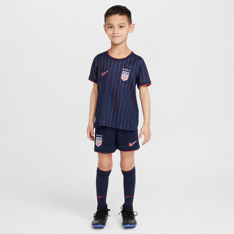 Load image into Gallery viewer, Nike USA 2025 Away USWNT 4 Stars Little Kids' 3 Piece Kit
