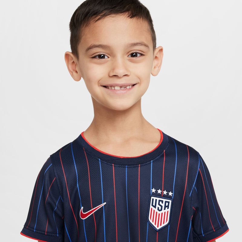 Load image into Gallery viewer, Nike USA 2025 Away USWNT 4 Stars Little Kids' 3 Piece Kit
