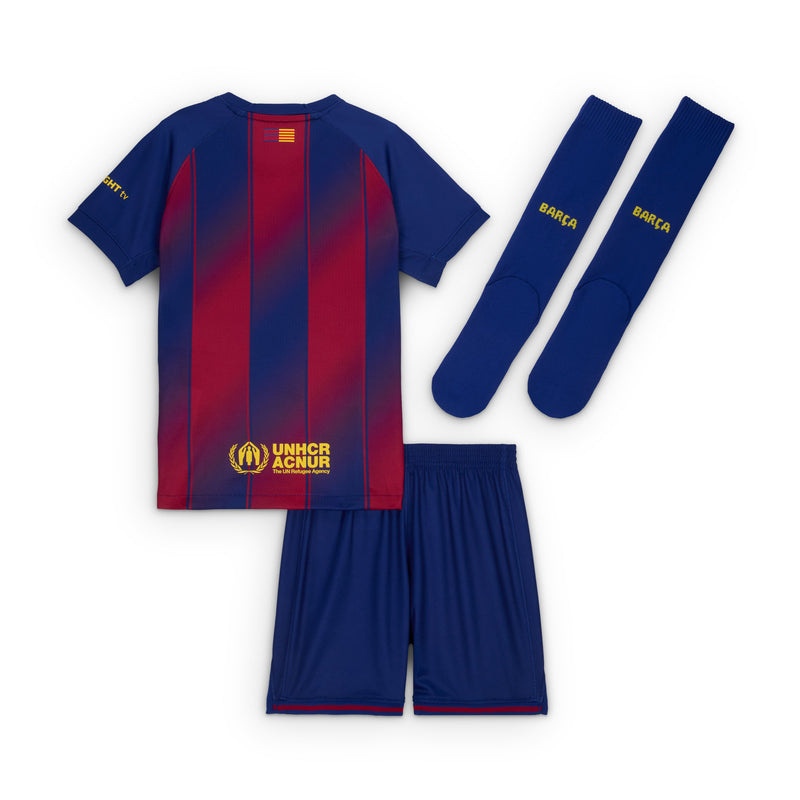 Load image into Gallery viewer, FC Barcelona 2025/26 Home Little Kids' 3-Piece Kit
