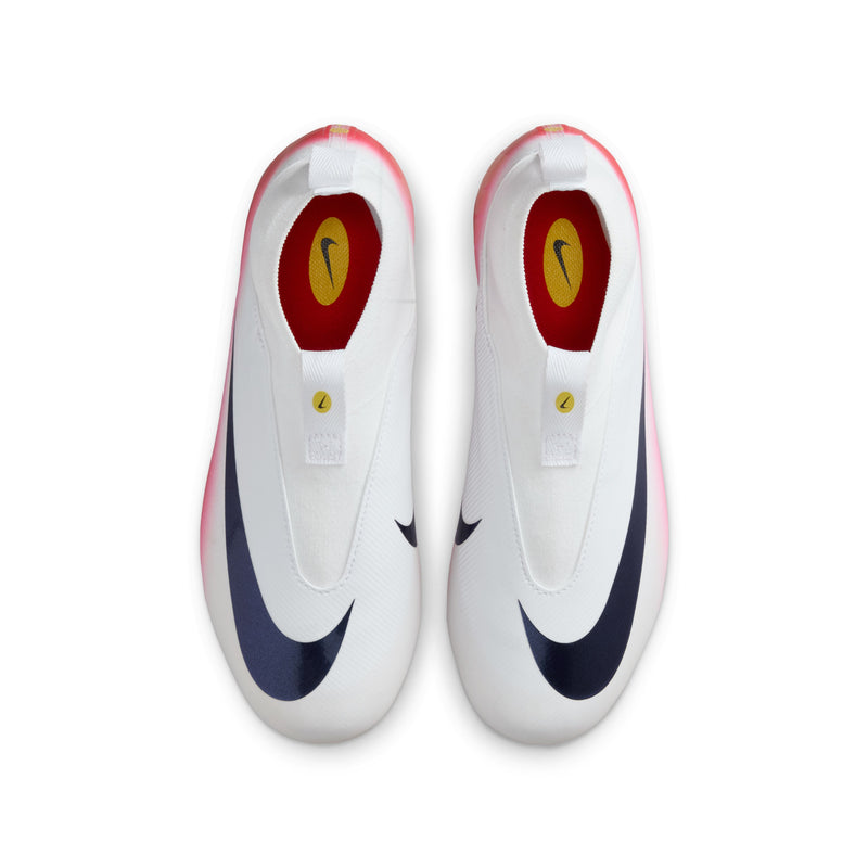 Load image into Gallery viewer, Nike Jr. Zoom Superfly 10 Academy FG/MG White Red Laceless
