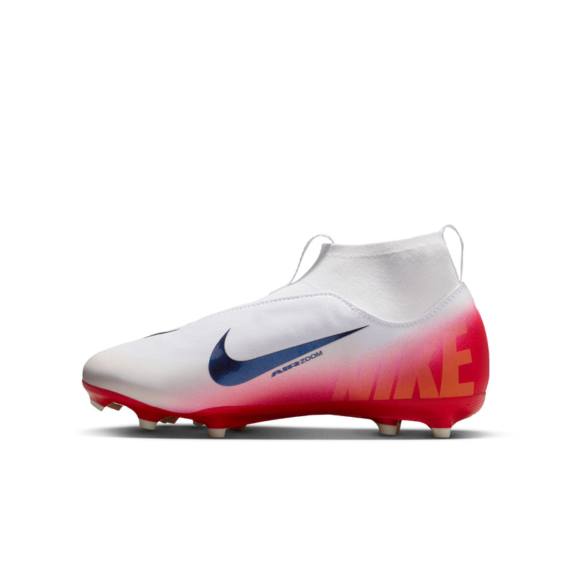 Load image into Gallery viewer, Nike Jr. Zoom Superfly 10 Academy FG/MG White Red Laceless
