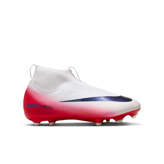 Nike Jr. Zoom Superfly 10 Academy FG/MG White Red Laceless