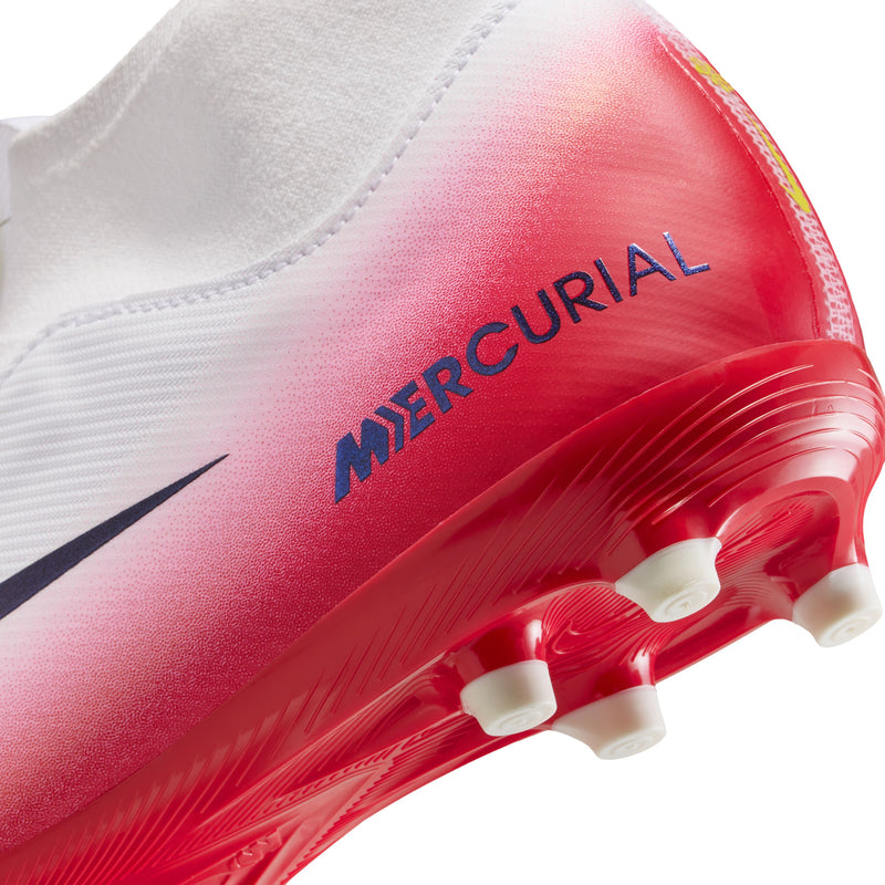 Load image into Gallery viewer, Nike Jr. Zoom Superfly 10 Academy FG/MG White Red Laceless
