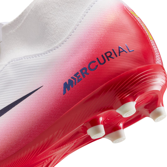 Nike Jr. Zoom Superfly 10 Academy FG/MG White Red Laceless