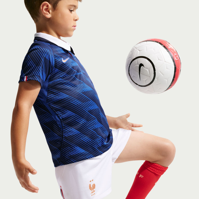 Load image into Gallery viewer, France 2026 Stadium Home Little Kids' Nike Soccer Replica 3-Piece Kit
