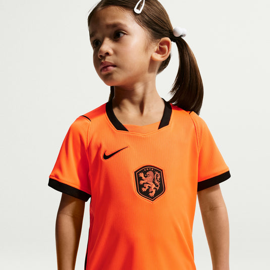 Netherlands 2026 Stadium Home Little Kids' Nike Soccer 3-Piece Kit