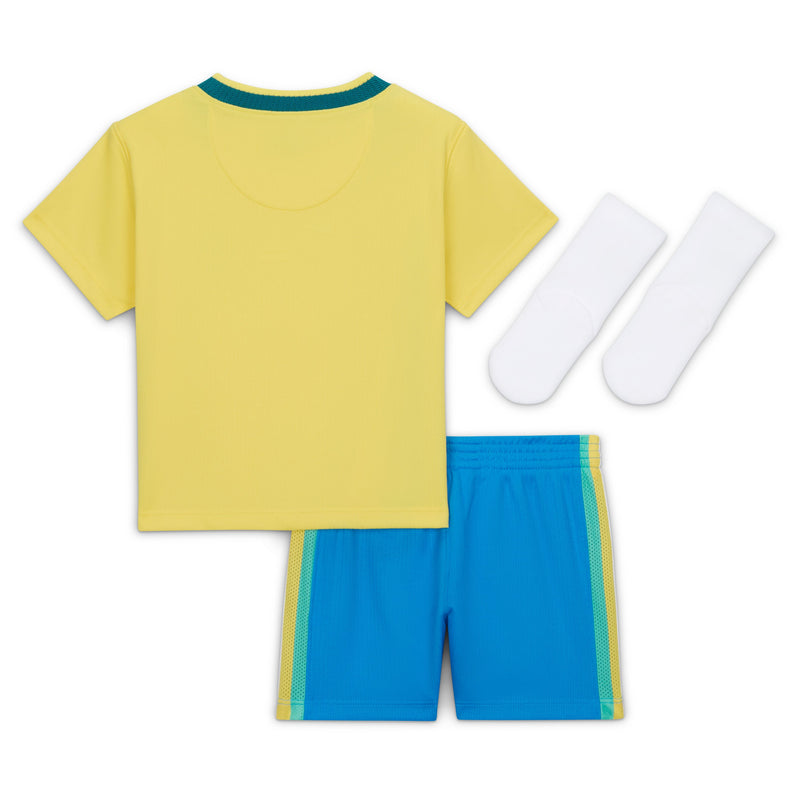 Load image into Gallery viewer, Brazil 2026 Stadium Home Baby/Toddler Nike Soccer Replica 3-Piece Kit
