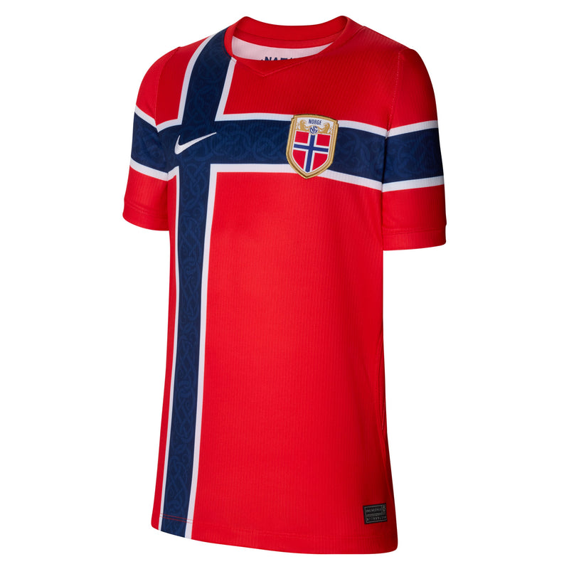 Load image into Gallery viewer, Norway 2026 Stadium Home Big Kids' Nike Dri-FIT Soccer Replica Jersey
