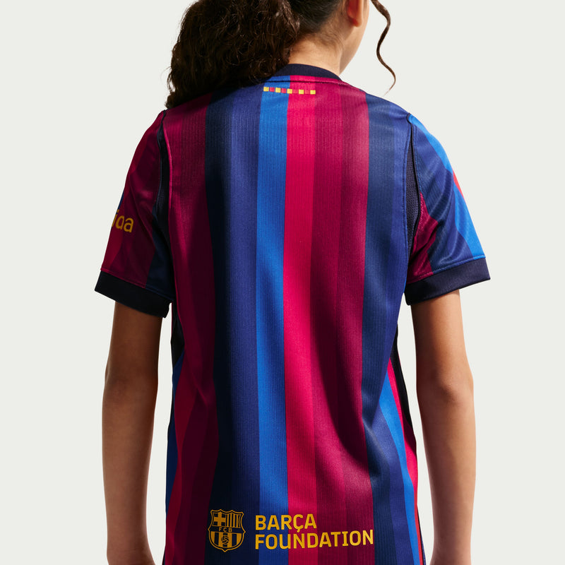 Load image into Gallery viewer, FC Barcelona 2026/27 Stadium Home Big Kids' Nike Dri-FIT Soccer Replica Jersey
