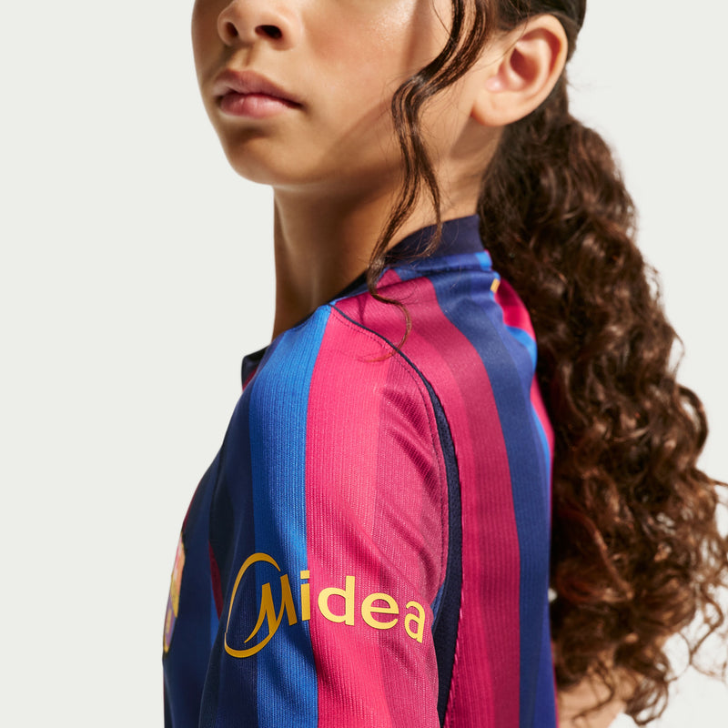 Load image into Gallery viewer, FC Barcelona 2026/27 Stadium Home Big Kids' Nike Dri-FIT Soccer Replica Jersey
