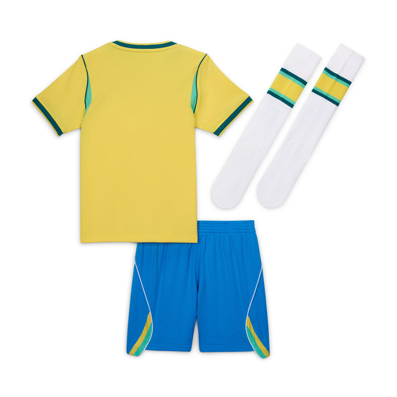 Load image into Gallery viewer, Brazil 2026 Stadium Home Little Kids' Nike Soccer Replica 3-Piece Kit
