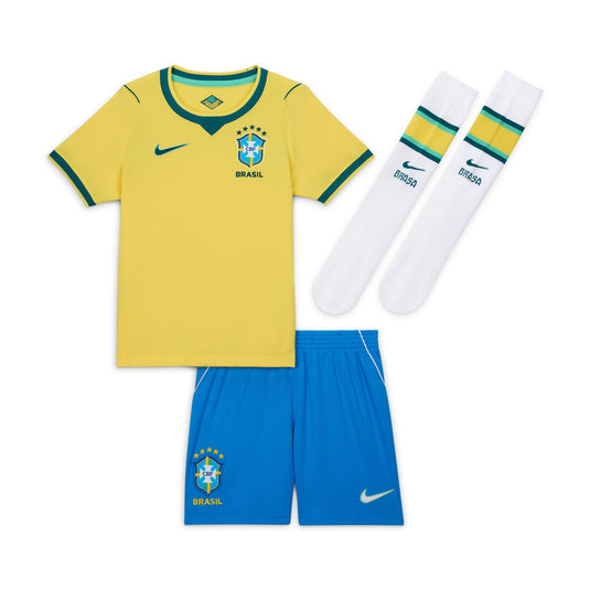 Brazil 2026 Stadium Home Little Kids' Nike Soccer Replica 3-Piece Kit
