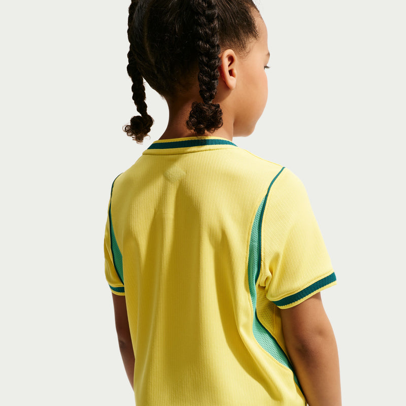 Load image into Gallery viewer, Brazil 2026 Stadium Home Little Kids' Nike Soccer Replica 3-Piece Kit
