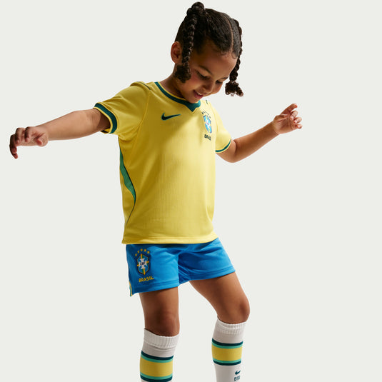 Brazil 2026 Stadium Home Little Kids' Nike Soccer Replica 3-Piece Kit