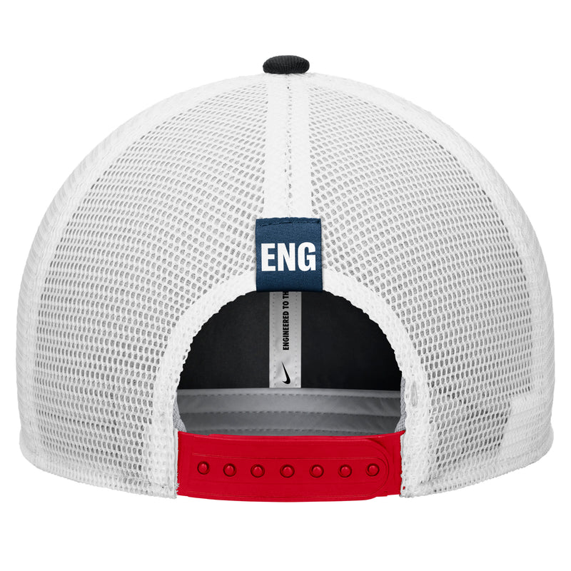 Load image into Gallery viewer, Nike England Rise Trucker Three Lions Logo Hat Navy White
