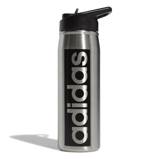 adidas Steel Straw 20 oz Metal Bottle Silver Black