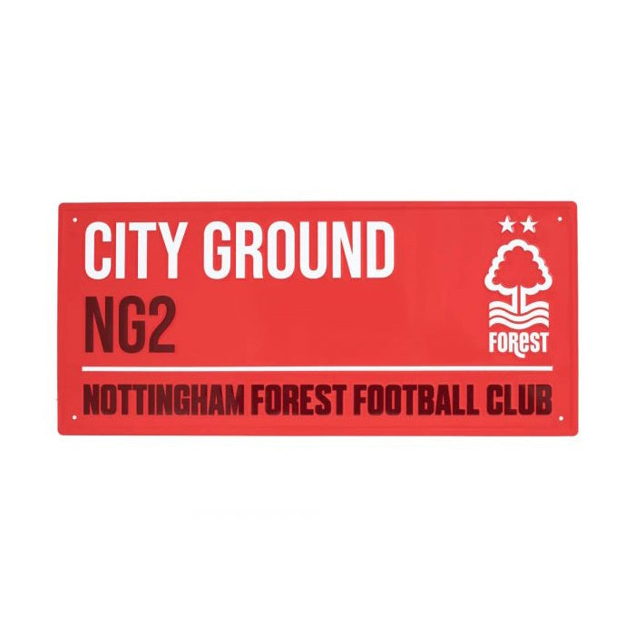 Nottingham Forest Metal Red Street Sign