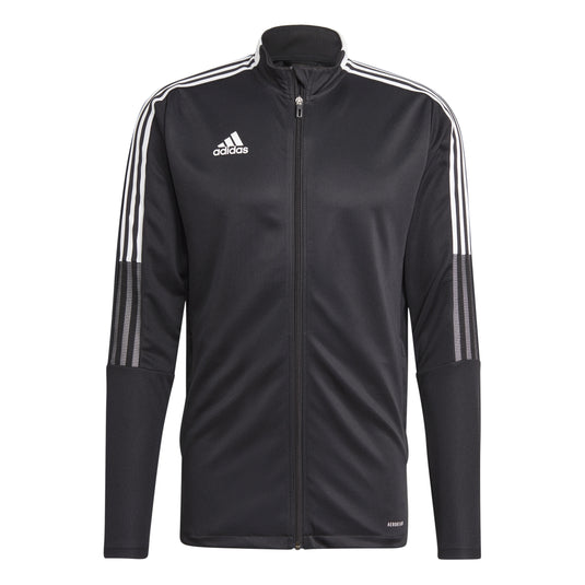adidas Men's Tiro 21 Full Zip Track Jacket Black White Stripes