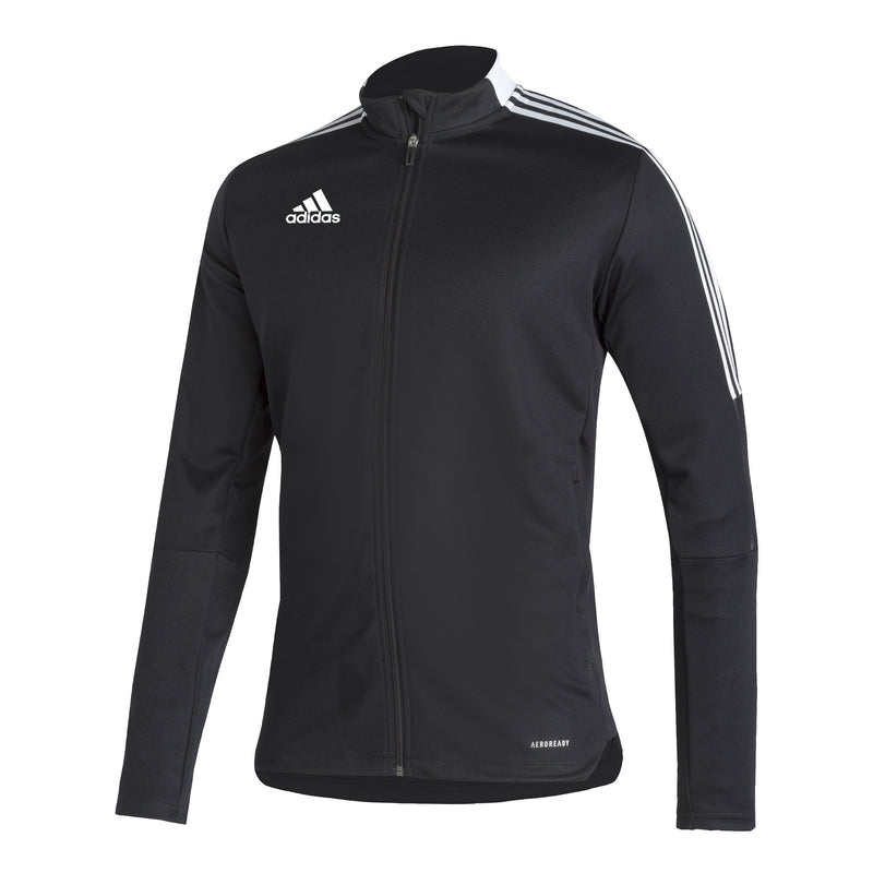 Load image into Gallery viewer, adidas Men's Tiro 21 Full Zip Track Jacket Black White Stripes
