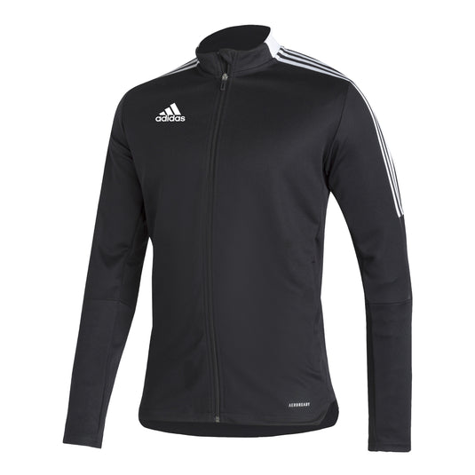 adidas Men's Tiro 21 Full Zip Track Jacket Black White Stripes