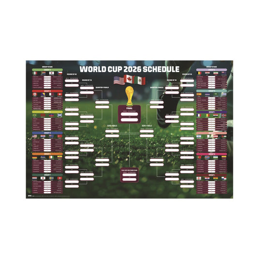 2026 FIFA World Cup Match Bracket Poster Size 24 x 36 inches (61 x 91.5 cm)