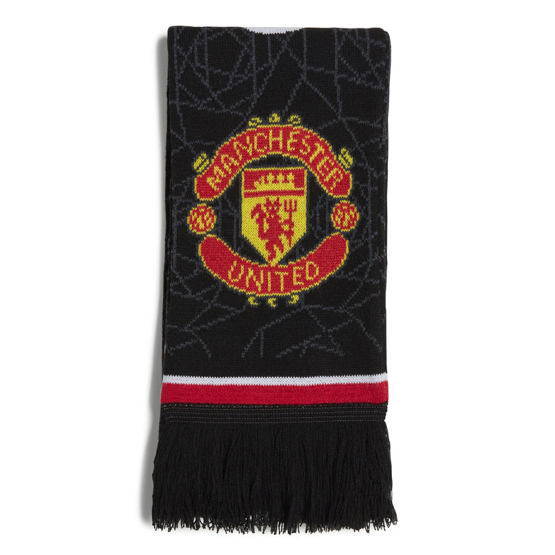 Load image into Gallery viewer, adidas MUFC Manchester United Scarf Home Black White Red
