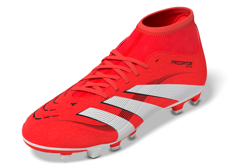 Load image into Gallery viewer, adidas Predator Club Sock FG/MG Soccer Cleats Red Black
