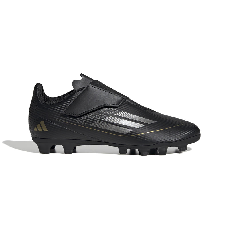 Load image into Gallery viewer, adidas F50 Junior Club Velcro Youth Soccer Cleats Black Gold
