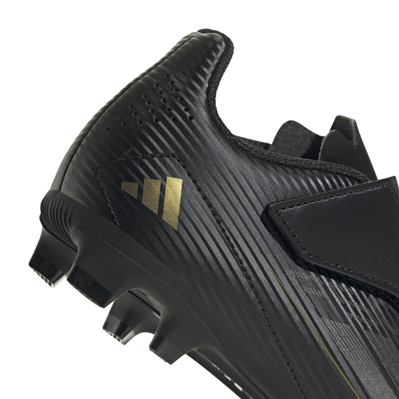 Load image into Gallery viewer, adidas F50 Junior Club Velcro Youth Soccer Cleats Black Gold
