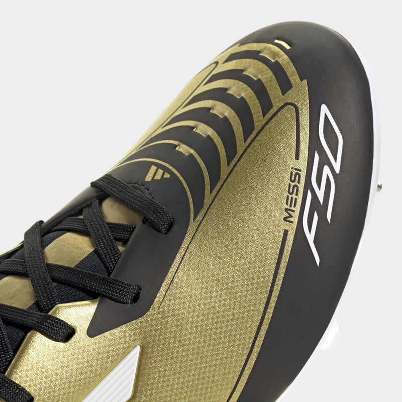 Load image into Gallery viewer, adidas F50 League FG/MG Messi Gold Black White
