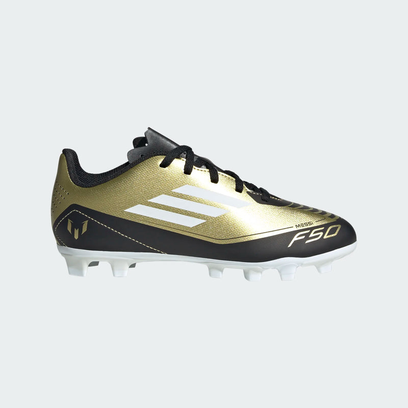 Load image into Gallery viewer, adidas F50 Club FxG J Messi Gold Black White

