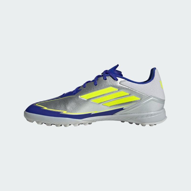 Load image into Gallery viewer, adidas F50 League Messi Turf Soccer Shoes Silver Yellow Blue
