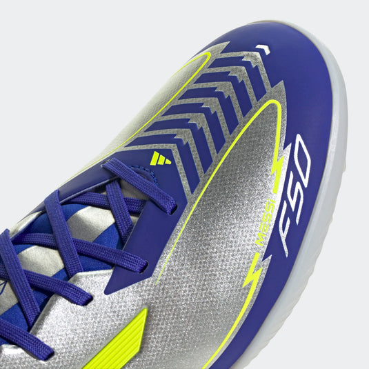 adidas F50 League Messi Turf Soccer Shoes Silver Yellow Blue