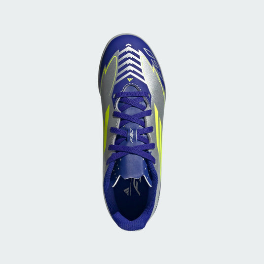 adidas F50 Club TF Soccer Shoes Youth Messi Silver Blue Yellow