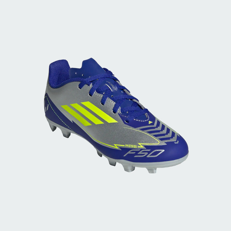 Load image into Gallery viewer, adidas F50 Club FG J Messi Silver Blue
