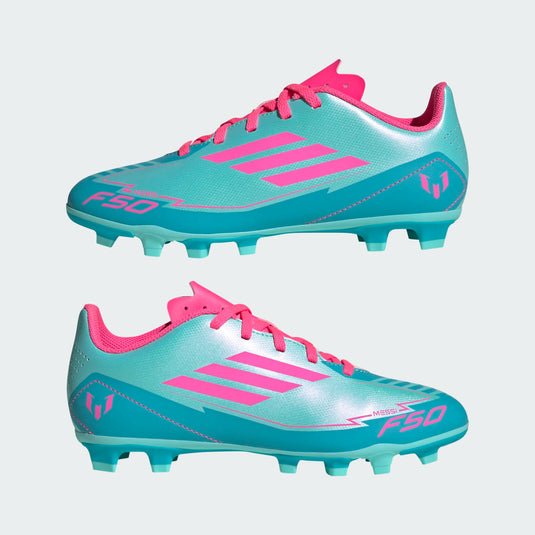 adidas F50 Club Messi Firm/Multi-Ground Boots Junior Aqua/Pink Blue / 10.5K adidas F50 Club Messi Firm/Multi-Ground Boots Junior Aqua/Pink Blue / 10.5K