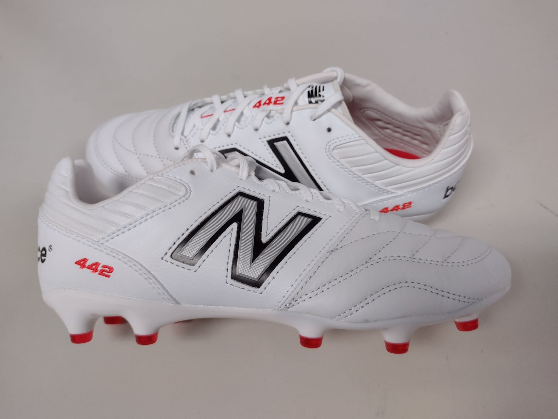 New Balance 442 V2 Pro FG White Silver Red – Strictly Soccer Shoppe