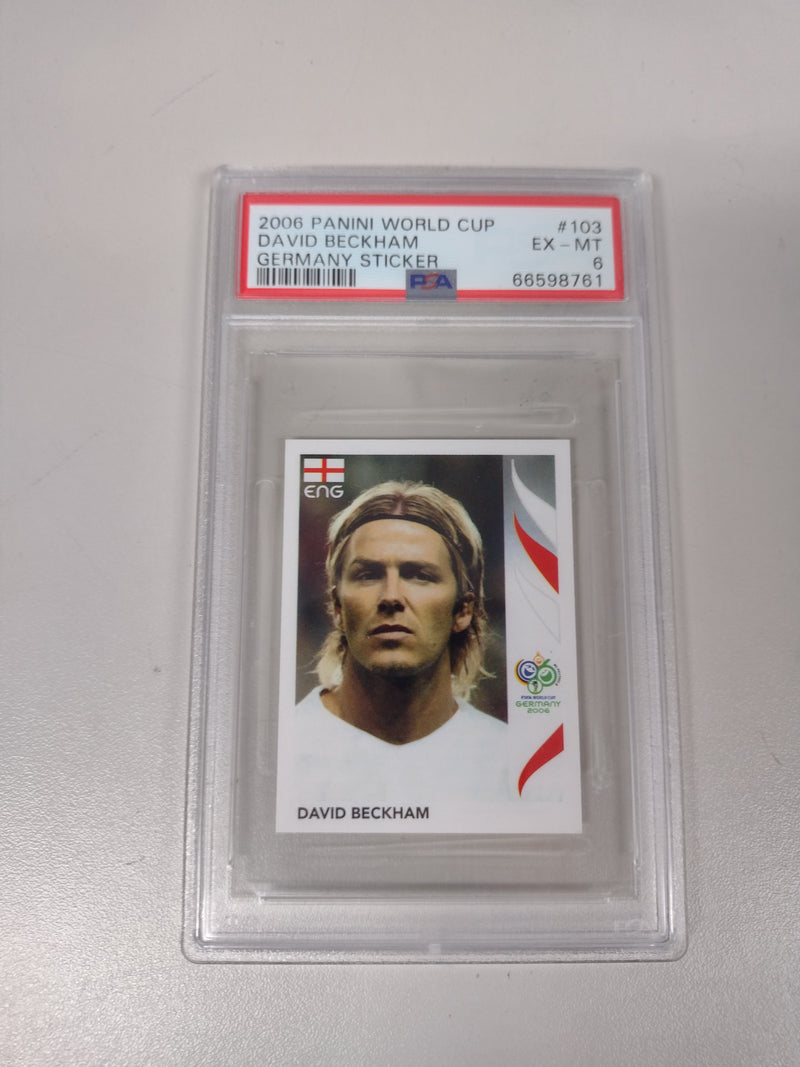 Load image into Gallery viewer, 2006 Panini World Cup David Beckham Germany Sticker PSA 6
