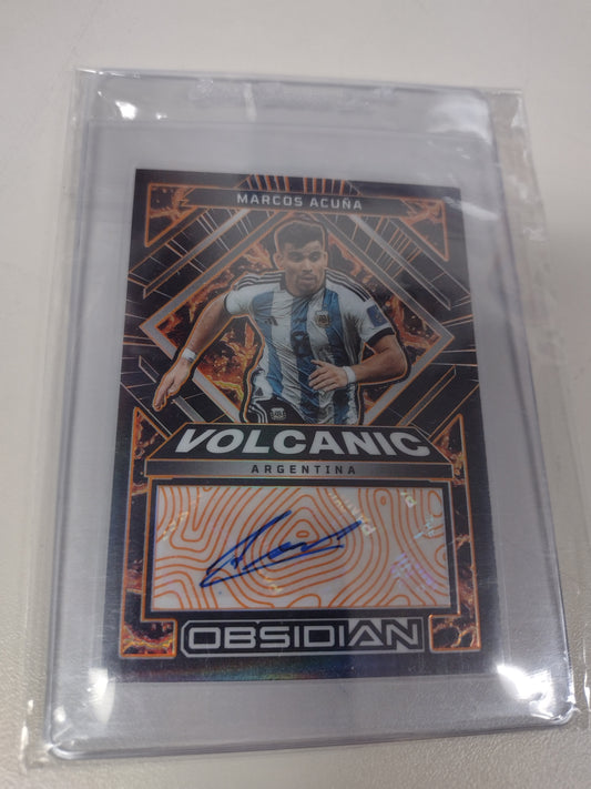 2022-23 Obsdian Soccer Electric Etch Orange Volcanic Marcos Acuna AUTO 33/75