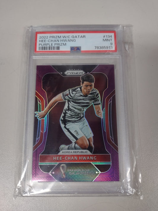 2022 Panini Prizm World Cup Qatar Hee-Chan Hwang Purple S. Korea PSA 9 149/199