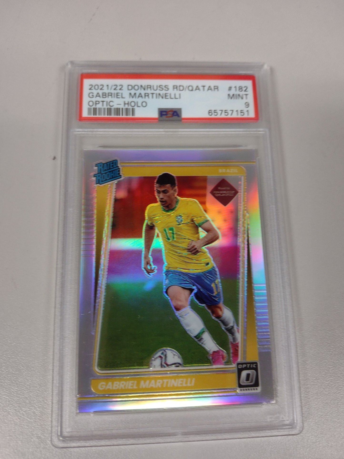 2021/22 Donruss Gabriel Martinelli Brazil Optic Holo PSA 9