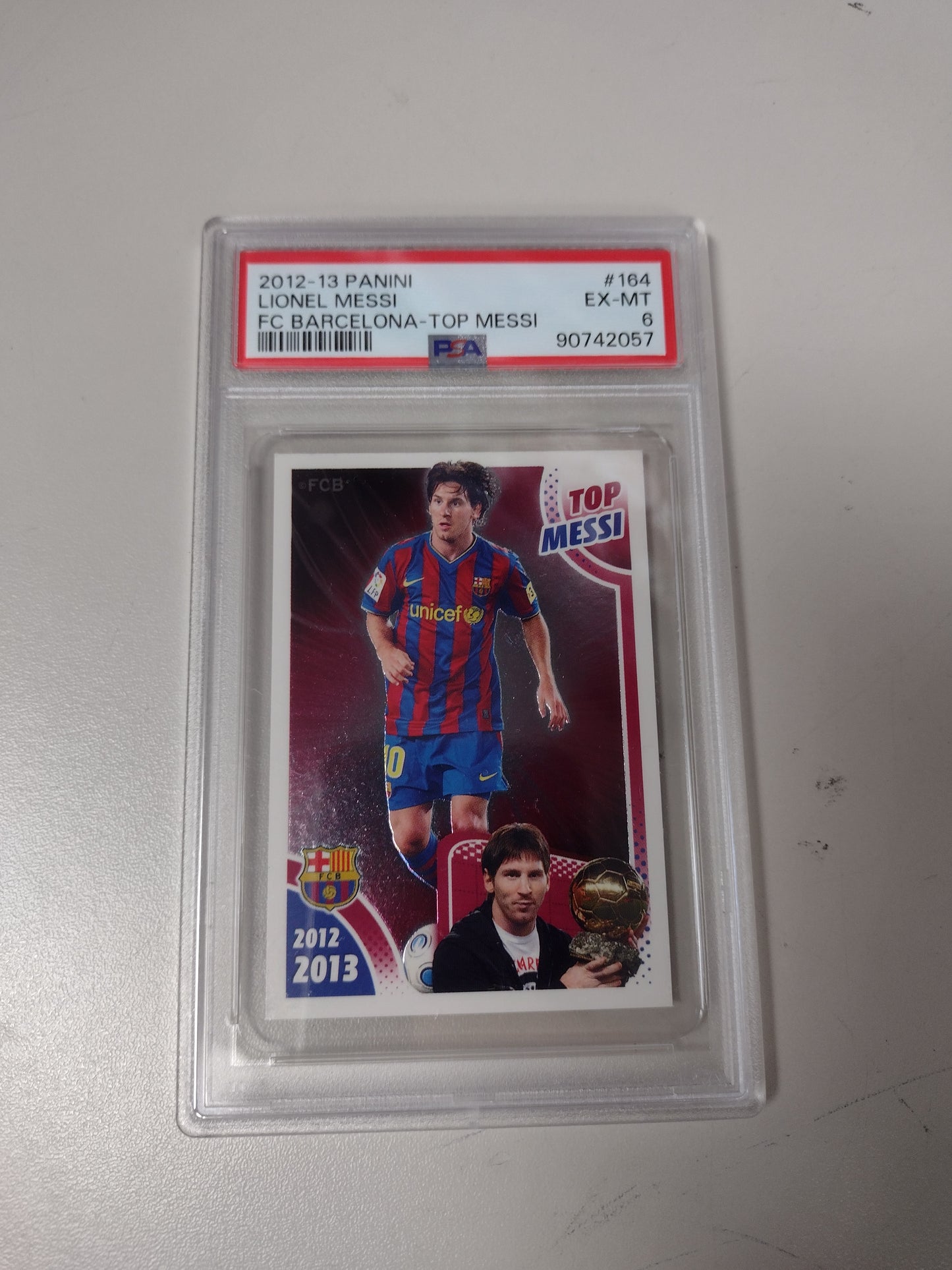 Lionel Messi 2012-13 Panini FC Barcelona PSA 6