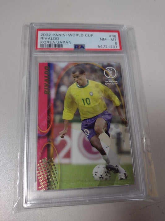 Rivaldo 2002 Panini World Cup Korea/Japan PSA 8