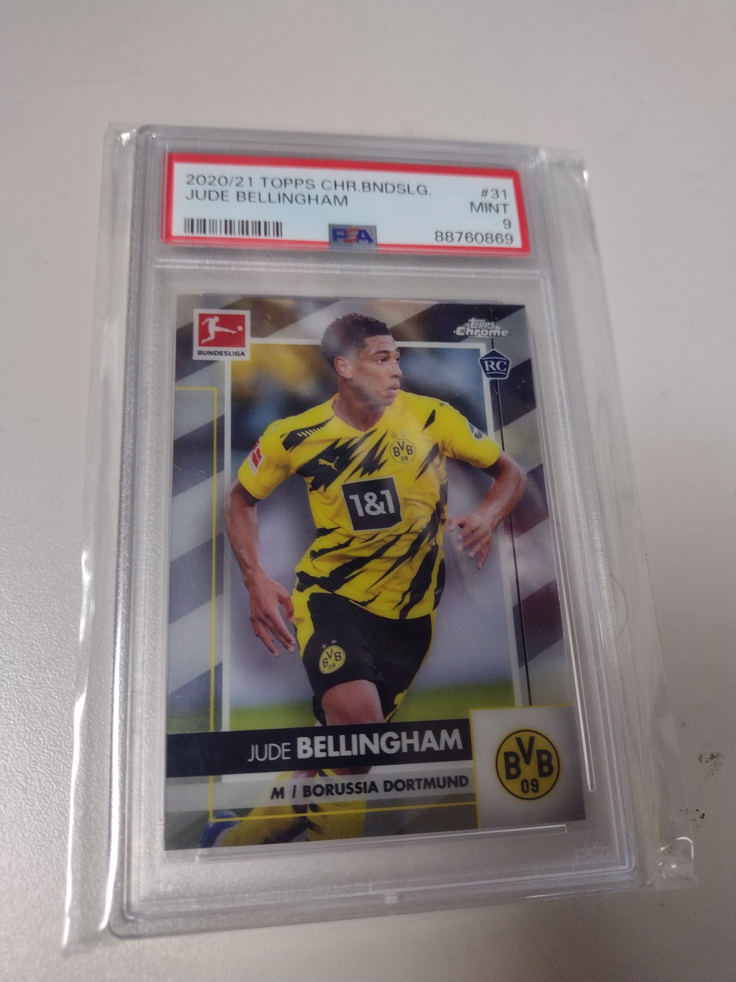 Jude Bellingham 2020/21 Topps Chrome Bundisliga Rookie PSA 9