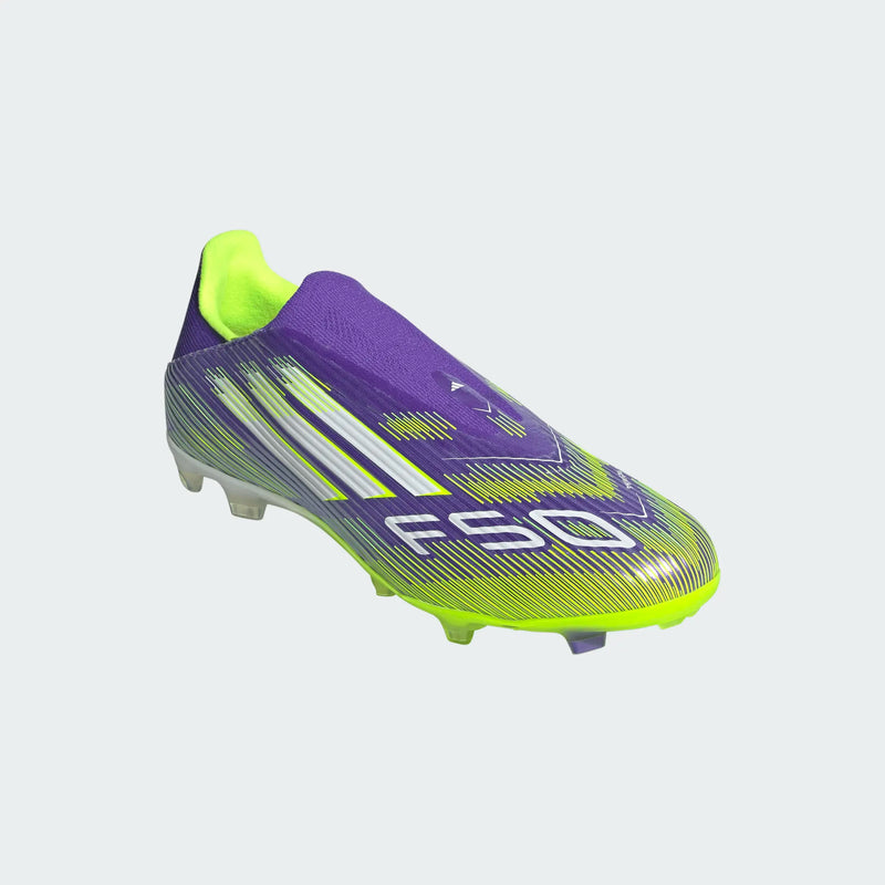 Load image into Gallery viewer, adidas F50 League Laceless FG/MG purple green
