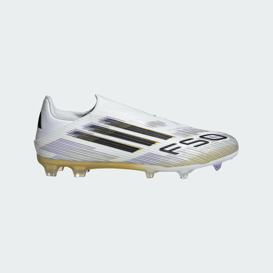 adidas F50 League Laceless FG/MG White Black Gold