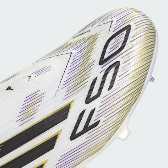 adidas F50 League Laceless FG/MG White Black Gold