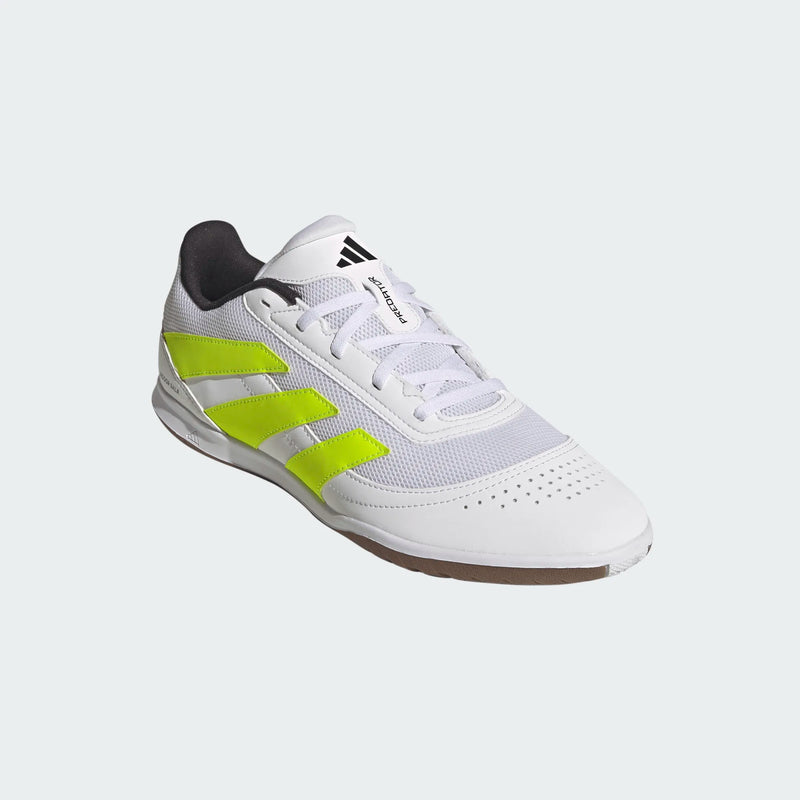adidas Predator Club Indoor Soccer Cleats - White/Lucid Lemon/Black